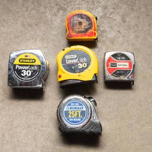 lot 133 image: Set of Five Tape Measures