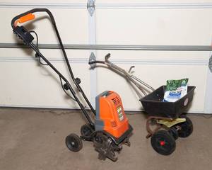lot 166 image: Remington Garden Wizard Tiller & Red Devil Seeder