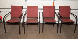 lot 162 image: Red Lightweight Patio Chairs