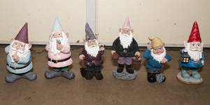 lot 152 image: Six Outdoor Yard Gnomes