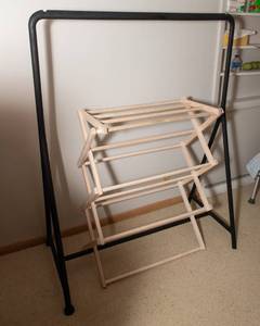 lot 201 image: Set of 2 Drying Racks  Metal & Wooden