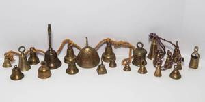lot 209 image: Large Lot of Vintage Brass Bells