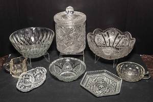 lot 205 image: Cut Glass Serving Ware - 8 Pieces