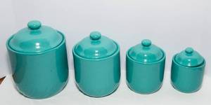 lot 184 image: Set of Four Home Collection Stoneware 1991 Canisters