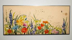 lot 197 image: Floral Embroidery Wall Art