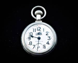 lot 221 image: Westclox The Conductor Open Face Pocket Watch