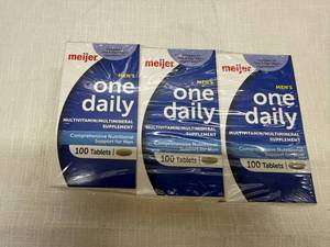 lot 8 image: MM. 3x 100 Tablets Mens One Daily MultiVitamin-3-27