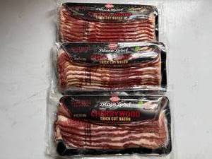 lot 60 image: CC. 3x 12oz Hormel Black Label Cherrywood Thick Cut Bacon