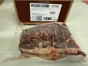 lot 78 image: D. 10.70lb Two Rivers Beef Ribeye Roll Steaks-Vaccum Sealed 3-4 Steaks Per Package-3-4 Packages per Case.