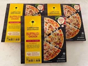 lot 80 image: B. 3x California Buffalo Chicken Pizza-Thin Crust