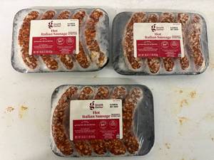 lot 84 image: B. 3x 1lb Hot Italian Sausage