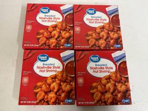 lot 97 image: L. 4x 10oz Bread Shrimp-Nashville Hot Sauce Pouch Included