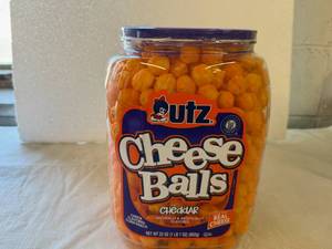 lot 202 image: SSS. 2x 23oz Utz Cheddar Cheese Balls