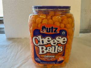 lot 203 image: SSS. 2x 23oz Utz Cheddar Cheese Balls