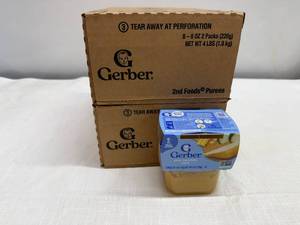 lot 377 image: SSS. 4x 8-8oz 2pks Gerber Baby Food-Pear, Zucchini & Corn