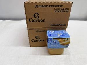 lot 380 image: SSS. 4x 8-8oz 2pks Gerber Baby Food-Pear, Zucchini & Corn