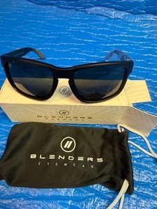 Blenders Eyewear Canyon sunglasses in the Float2o Tide Spark matte black colorway with polarized smoke lenses. New in Box