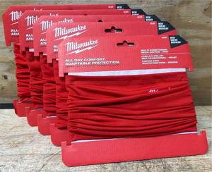 lot 34 image: Milwaukee 423R MULTI-FUNCTIONAL NECK GAITER - RED, FITS ALL lot of 5