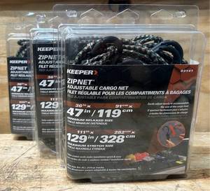 lot 40 image: Keeper Zip Net Adjustable Cargo Net lot of 3