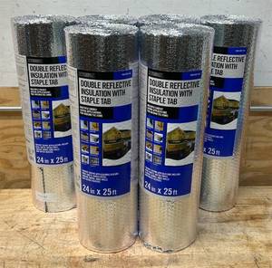 lot 79 image: Everbilt 48 in. x 25 ft. Double Reflective Insulation Radiant Barrier lot of 6