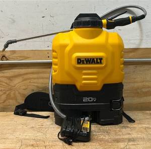lot 258 image: DEWALT 20 Volt Li-Ion Backpack Sprayer, 4-Gallon Capacity, 0.1-0.6 GPM, Model# DXSP190681 #110290 Msrp $299.00