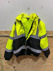 lot 124 image: Work King Mens Bomber Jacket with Reflective Material, Lime 2XL