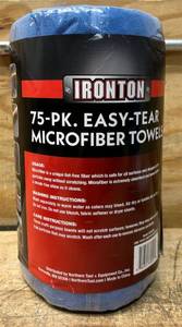 lot 211 image: Ironton Easy-Tear Microfiber Towels, 12in. x 12in., Washable, 75-Pk. #5038294