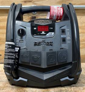 lot 217 image: Schumacher Instant Power Portable Jump Starter with Air Compressor and Light, 12 Volts, 1200 Peak Amps, Model# SJ1332 #81698 Msrp $199.99