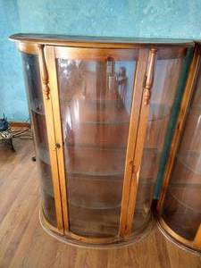 Vintage Wood & Glass Cabinet