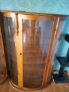 Vintage Wood & Glass Cabinet