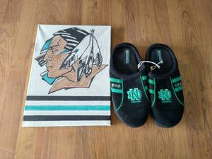 Fighting Sioux Lot - Homemade Sign & Slippers