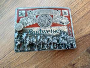 Brass Budweiser Belt Buckle