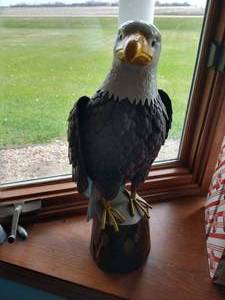 Tall Metal Eagle Figurine