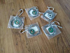 (5) Pewter Fighting Sioux Ornaments