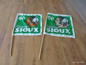 (2) Small Fighting Sioux Flags