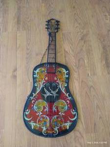 Stained Glass Guitar Wall Hanging