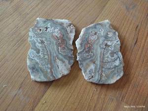 Matching Agate Slabs from Same Nodule  Lace Banded Agate Pair