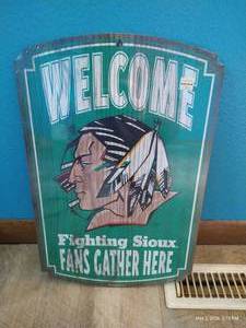 Fighting Sioux Wooden Sign - New