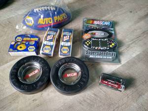 Large Mixed NASCAR Lot - Electronic Game, Ash Trays, Etc