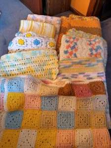 (9) Afghan Blankets - Mostly BabyLap Sized