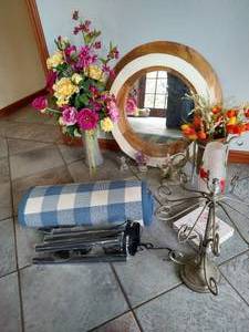 Large Pretty Decor Lot - Vases, Mirror, Etc