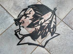Laser Cut Fighting Sioux Metal Sign