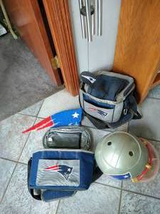 New England Patriots Lot - Windchime, Ice Box, Etc