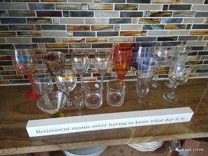 Large Goblet & Glass Lot