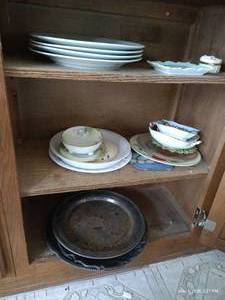 (3) Shelves of Dishes - Plates, Trays, Etc