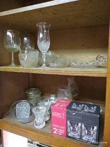 (2) Shelves of Glassware