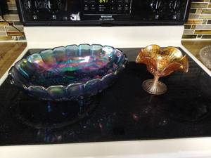 (2) Beautiful Carnival Glass Pieces