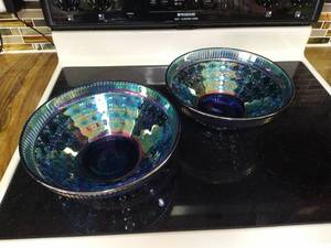 (2) Beautiful Matching Carnival Glass Bowls