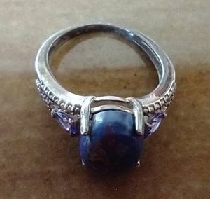 Pretty Sterling Silver Ring - Possibly Purple Turquoise