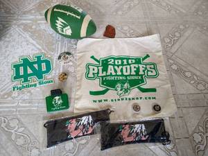 Fighting Sioux Lot - Face Masks, Football, Hanky, Etc